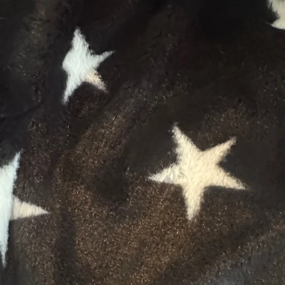 Andree Black and White Star Fleece Jacket - Picture 3 of 5